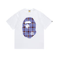BAPE Purple Plaid Ape Head Graphic T-Shirt — hero