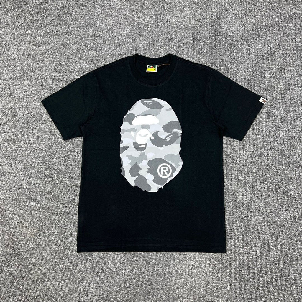 BAPE Grey Camo Ape Head Graphic T-Shirt — front