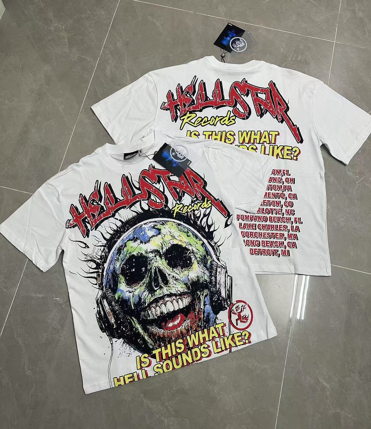 Hellstar Skull Records Graphic T-Shirt — context
