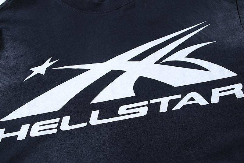 Hellstar Star and Flame Graphic T-Shirt — fabric_closeup