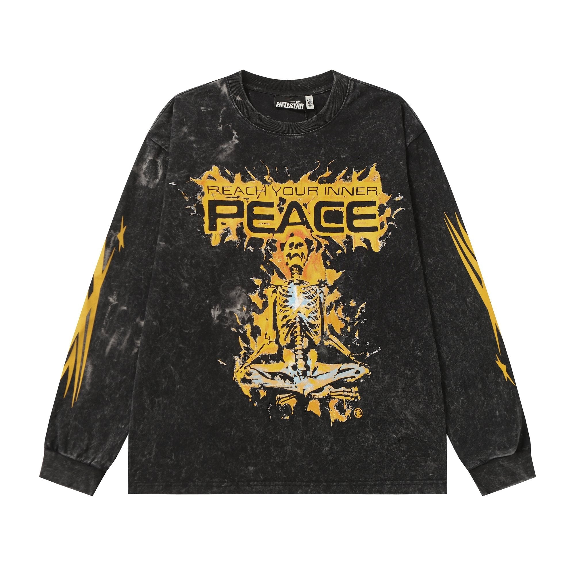 Hellstar Washed Black Graphic Long-Sleeve T-Shirt — hero
