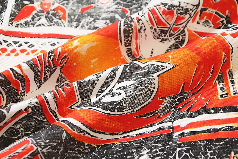 VALE USA Washed Cream Hockey Graphic T-Shirt — detail