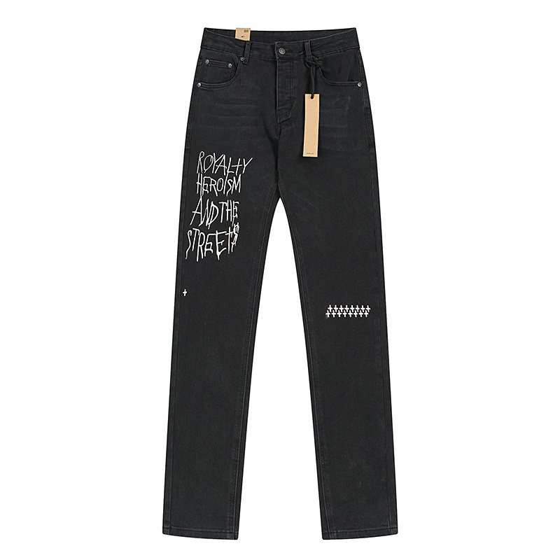 Ksubi Black Slim Tapered Graphic Jeans — hero