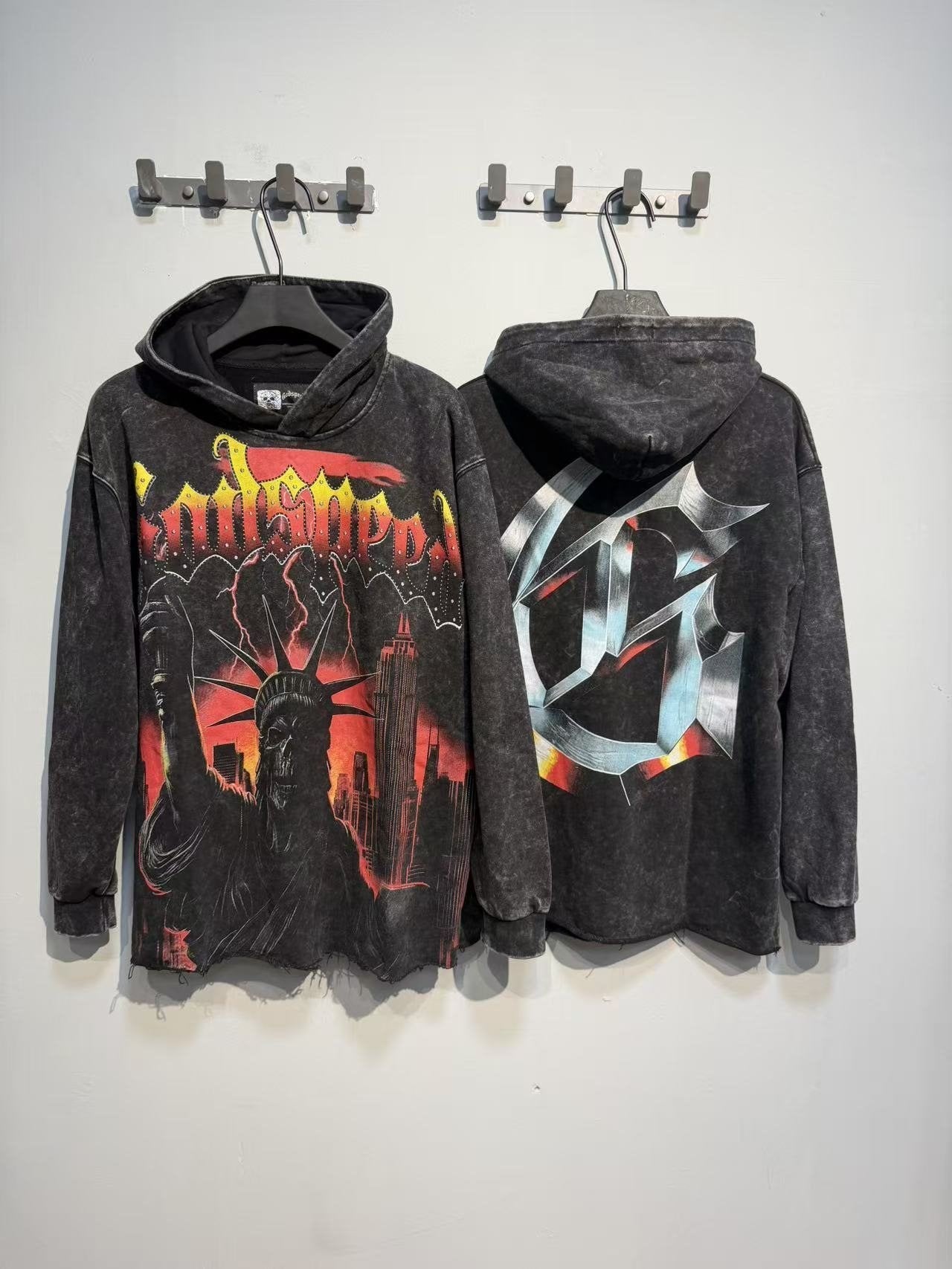Godspeed Statue Graphic Washed Hoodie — context