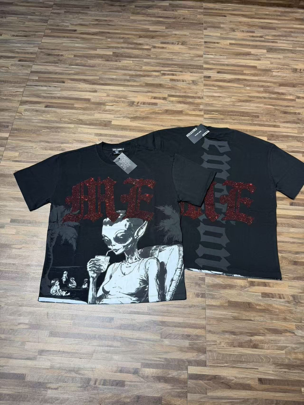 MIXED EMOTION Godspeed Rhinestone Graphic T-Shirt — context