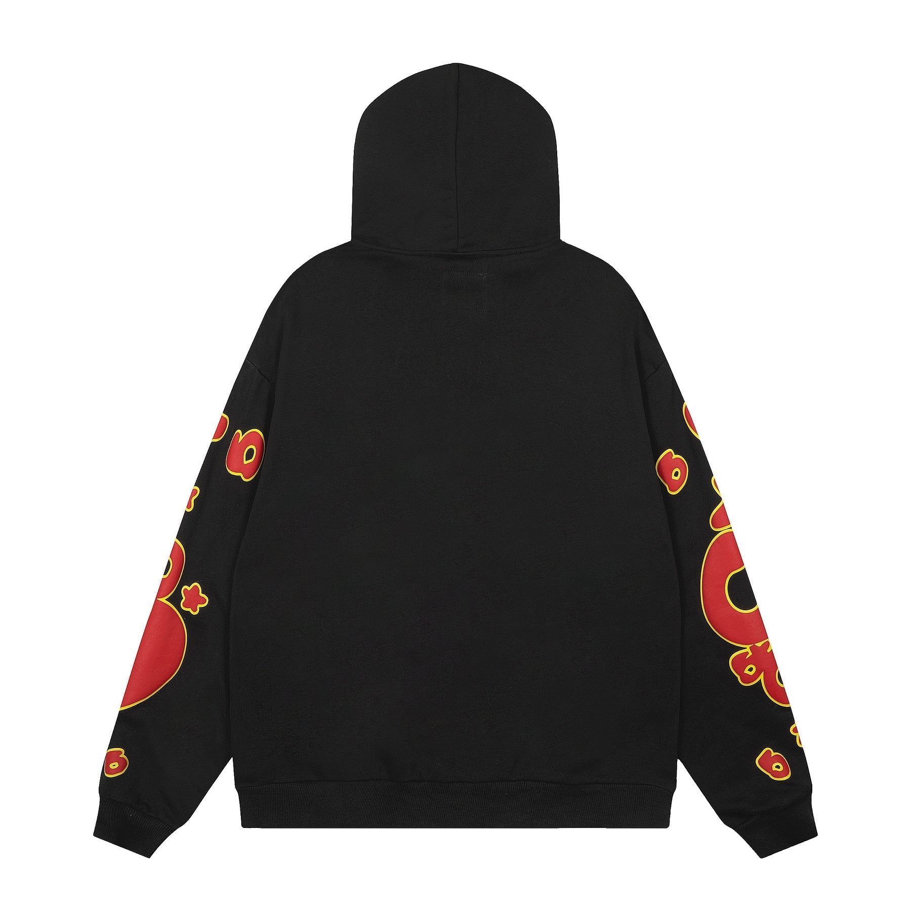 Sp5der Red & Yellow Graphic Hoodie — back