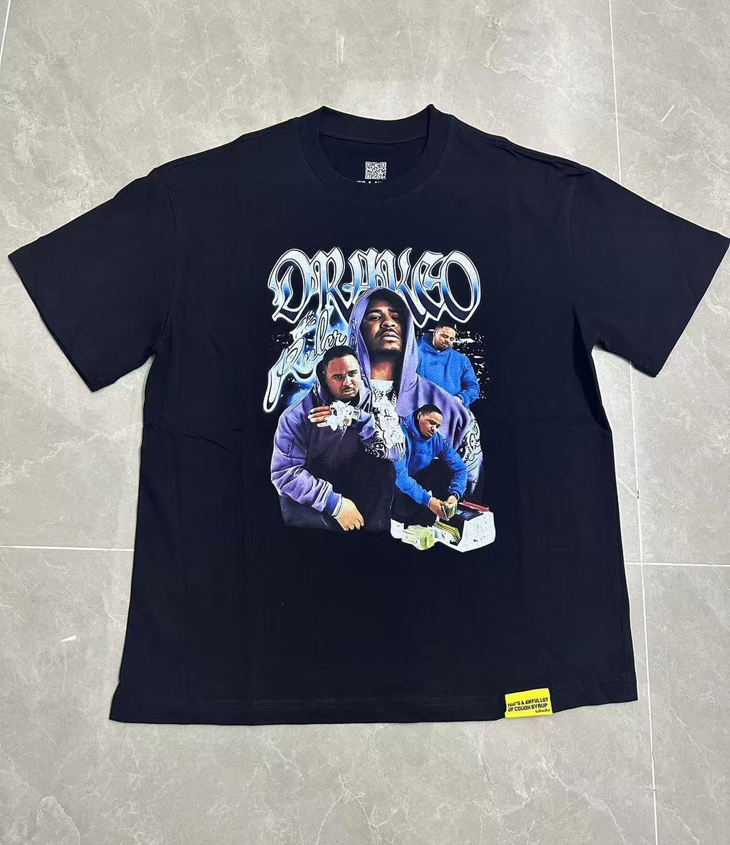 THAT'S A AWFUL LOT OF COUGH SYRUP Black Graphic Short-Sleeve T-Shirt — front