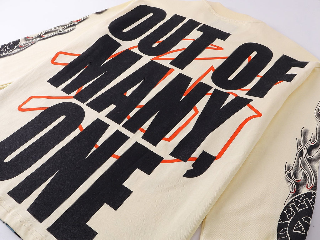 Godspeed Out of Many One Graphic Long-Sleeve T-Shirt — detail
