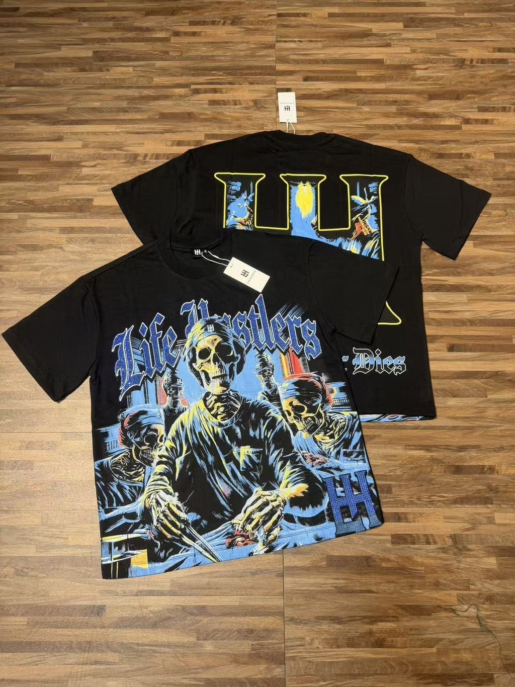 Life Hustlere Skeleton Graphic Short-Sleeve T-Shirt — context