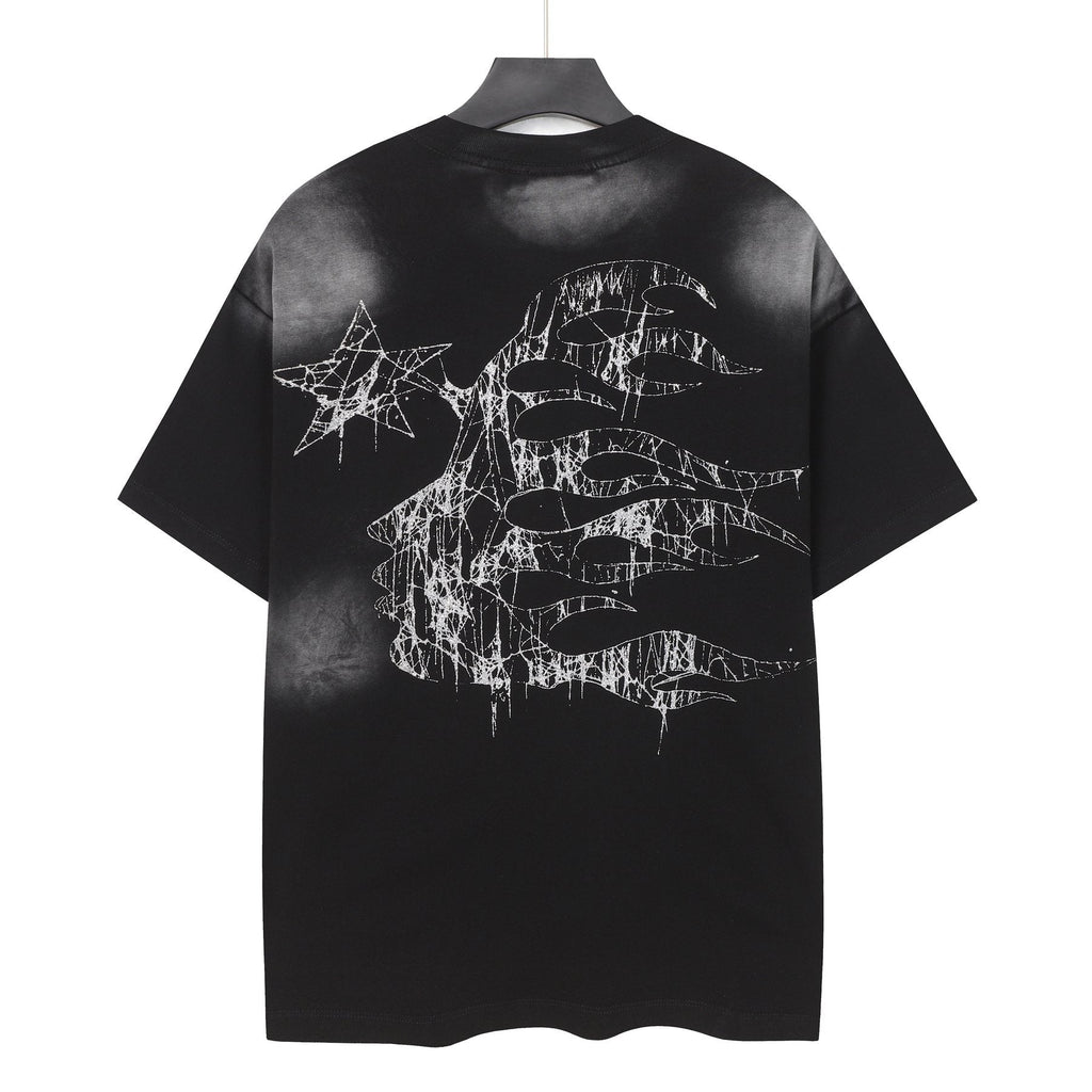 Hellstar Airbrushed Insect & Spiderweb Graphic T-Shirt — back
