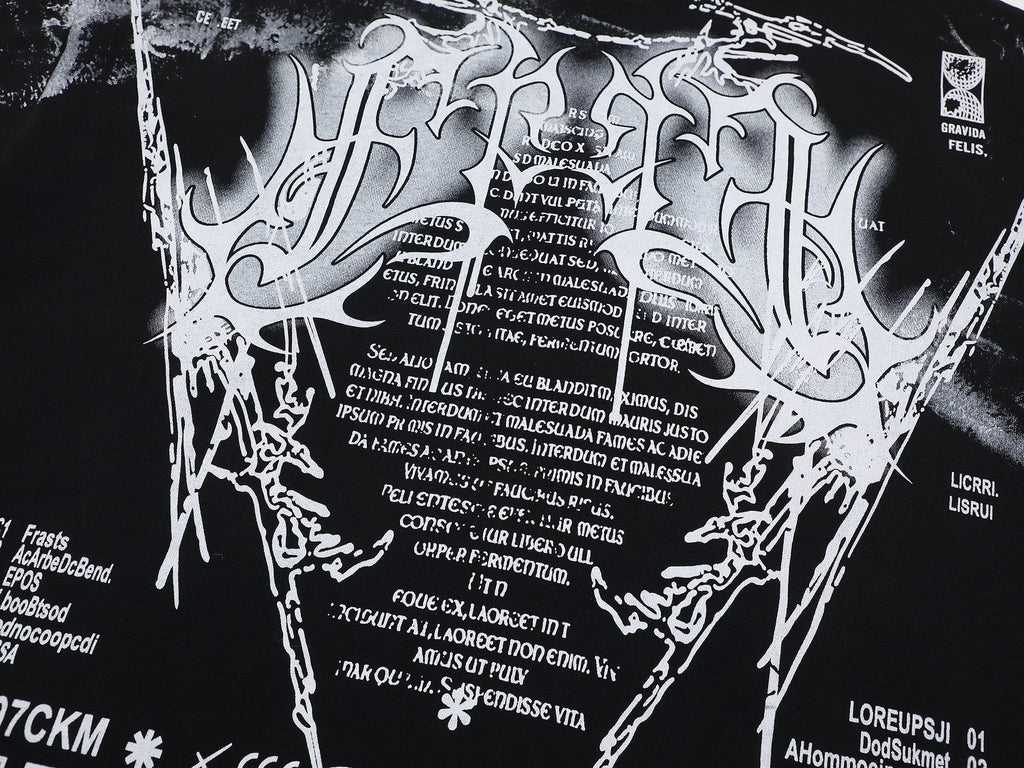 FIRST ROW Y2K Tribal Crop T-Shirt — detail