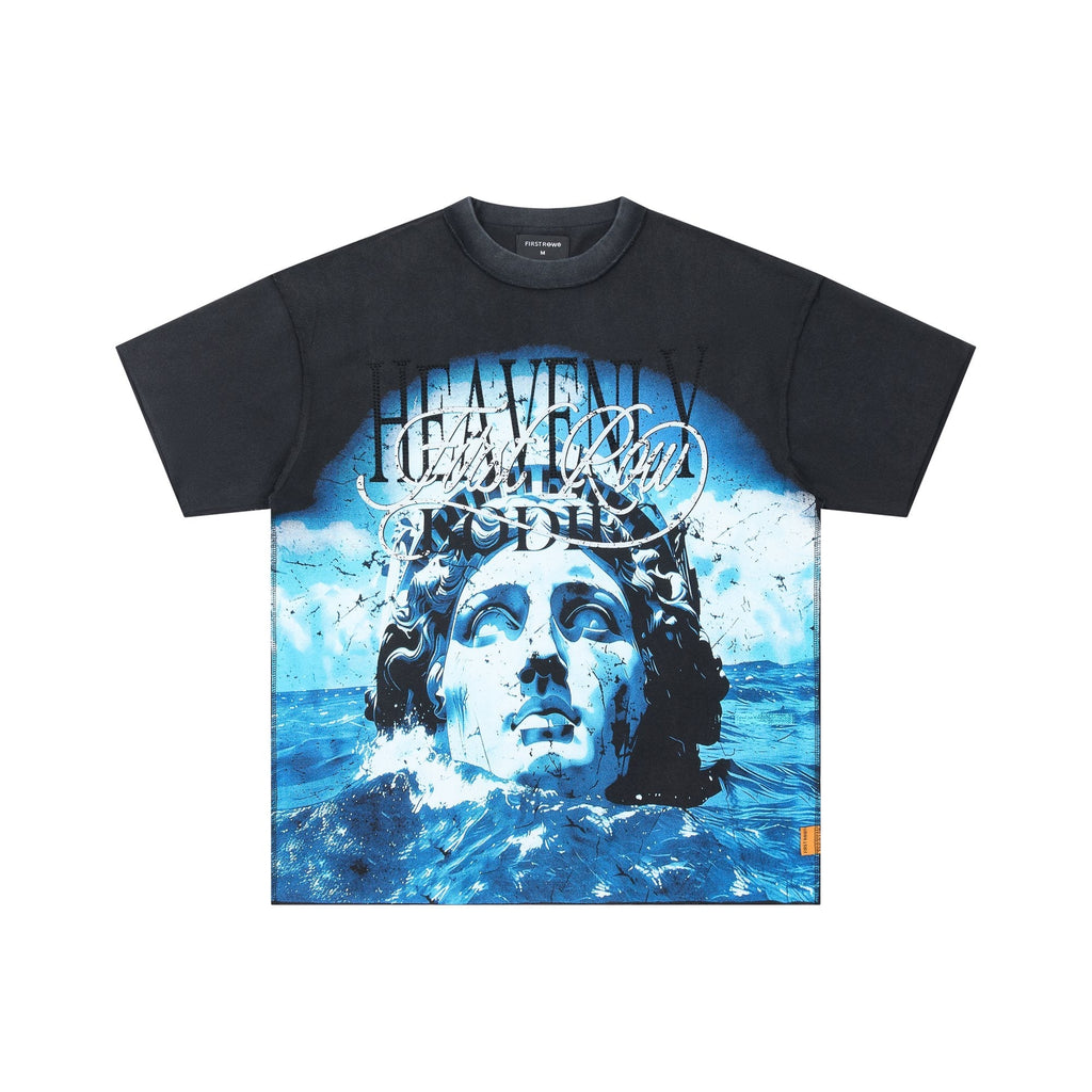 FIRST ROW Distressed Rhinestone Graphic T-Shirt — hero