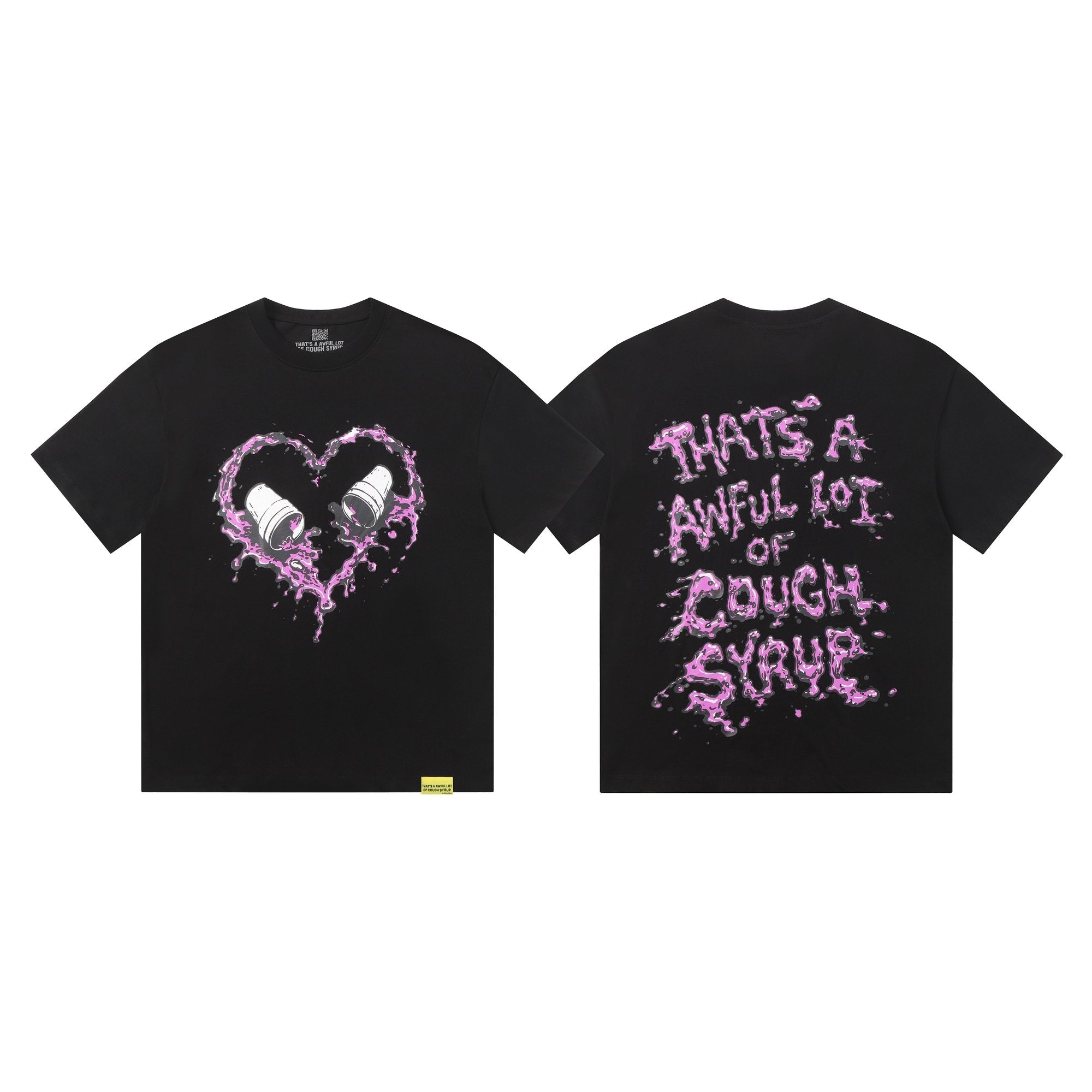 THAT'S A AWFUL LOT OF COUGH SYRUP Purple Front and Back Graphic T-Shirt — hero