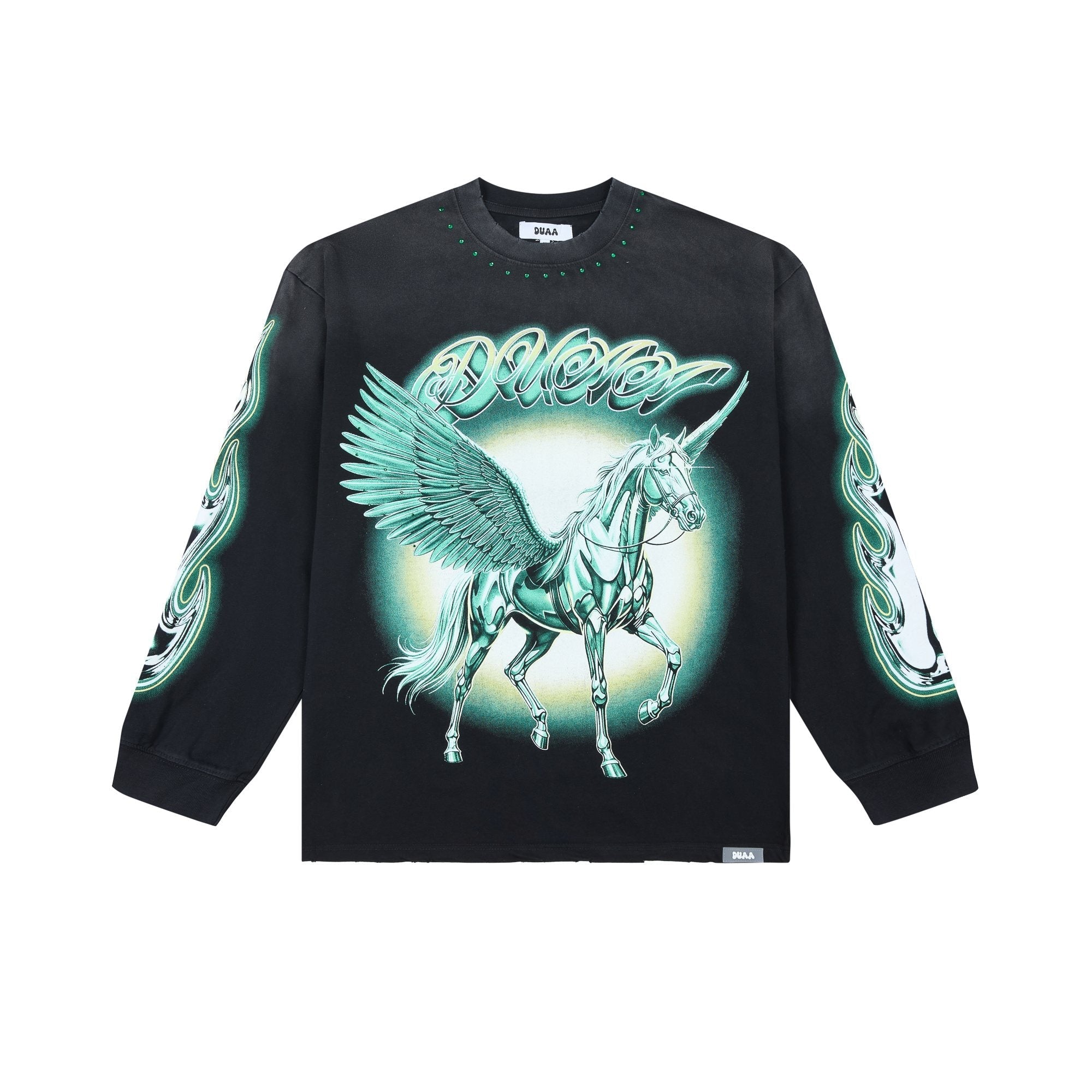 DUAA Pegasus Rhinestone Long-Sleeve T-Shirt — hero