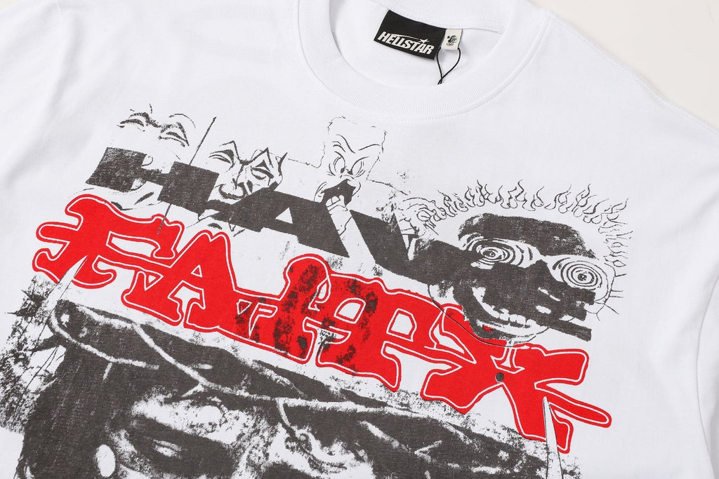 Hellstar Red & Green Graphic Short-Sleeve T-Shirt — detail