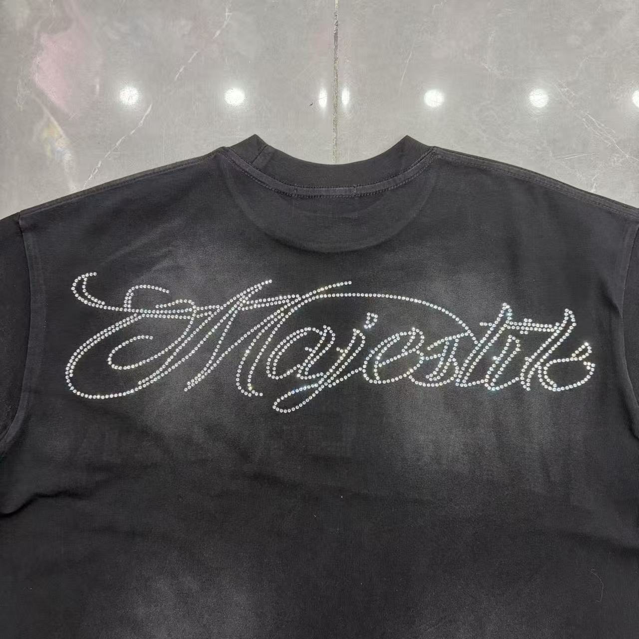 MAJESTIK Script Graphic Short-Sleeve T-Shirt — detail