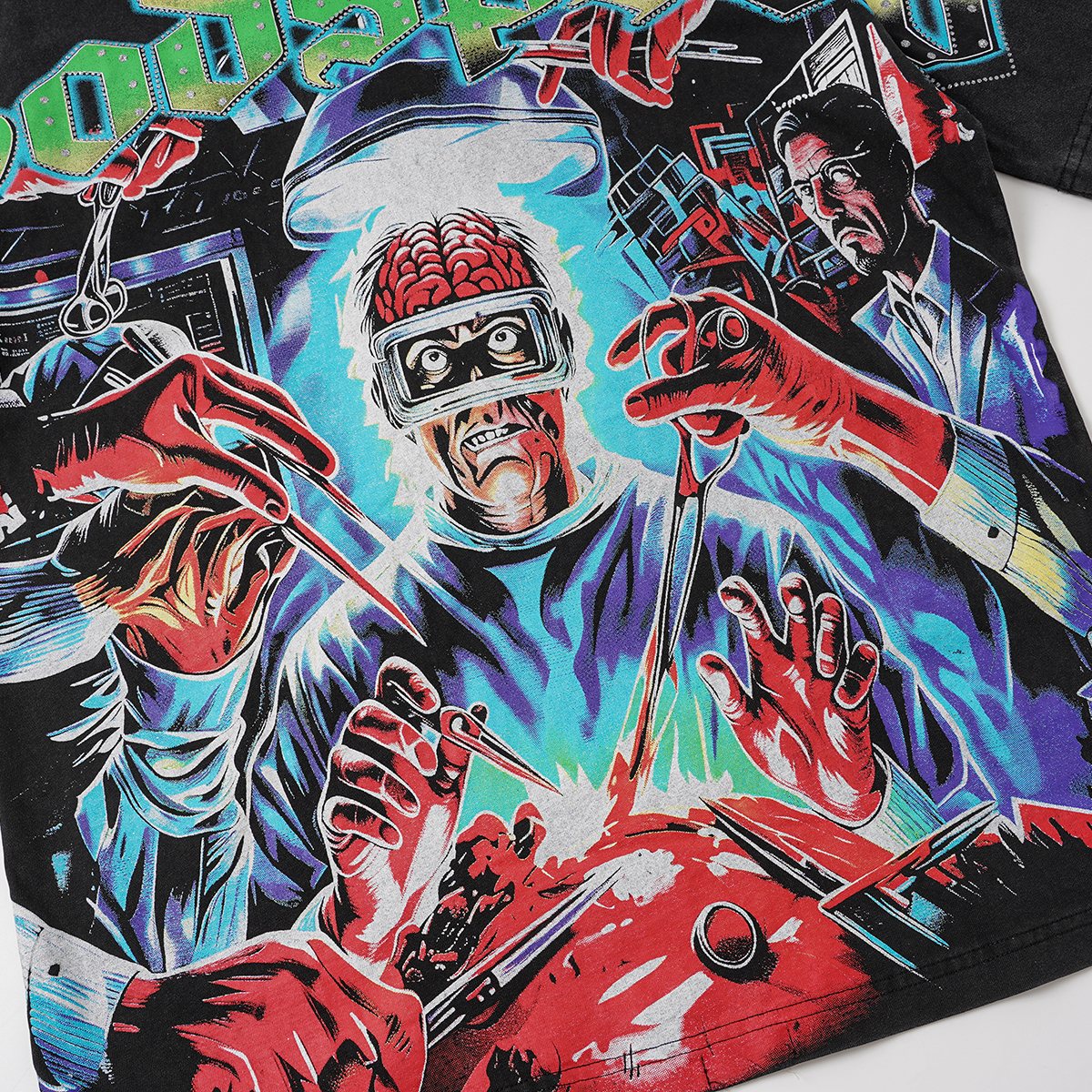Godspeed Washed Black Rock Graphic T-Shirt — detail