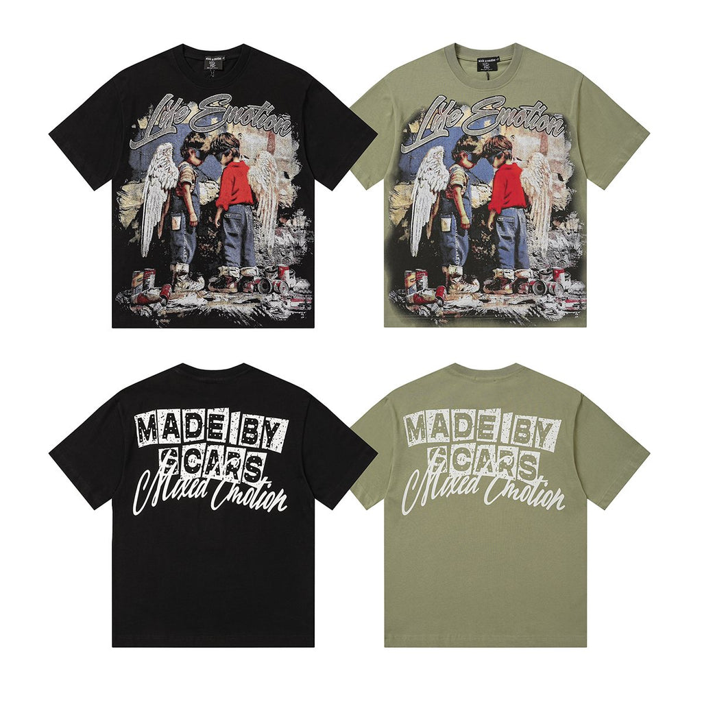 MIXED EMOTION Rhinestone Graphic T-Shirt — comparison