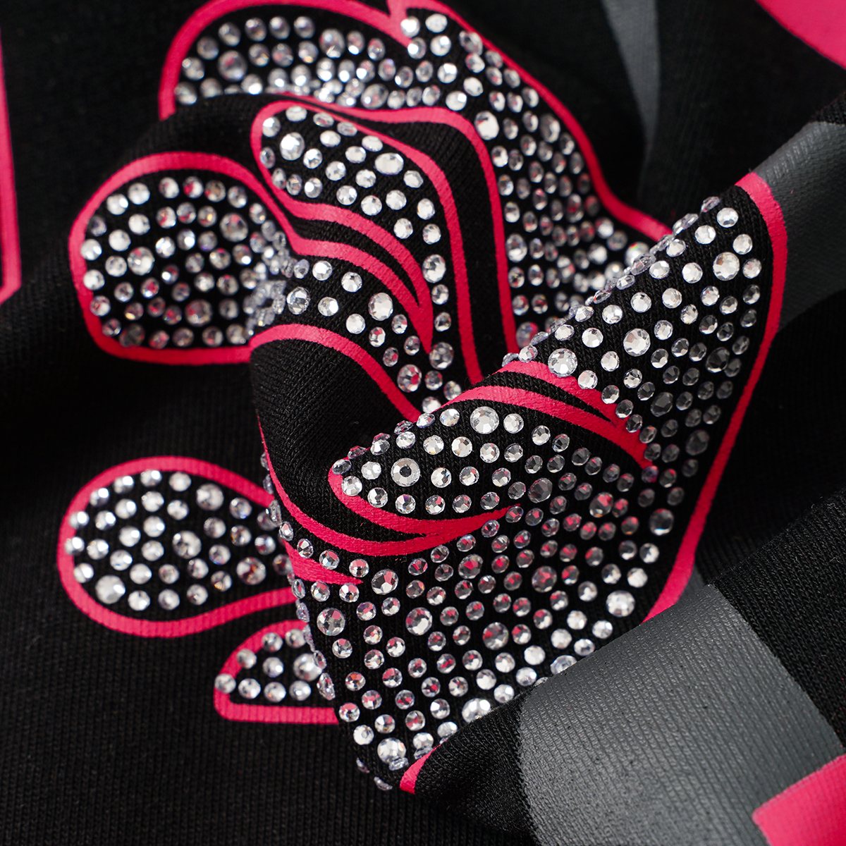 Hellstar No Guts No Glory Rhinestone-Style Graphic T-Shirt — detail