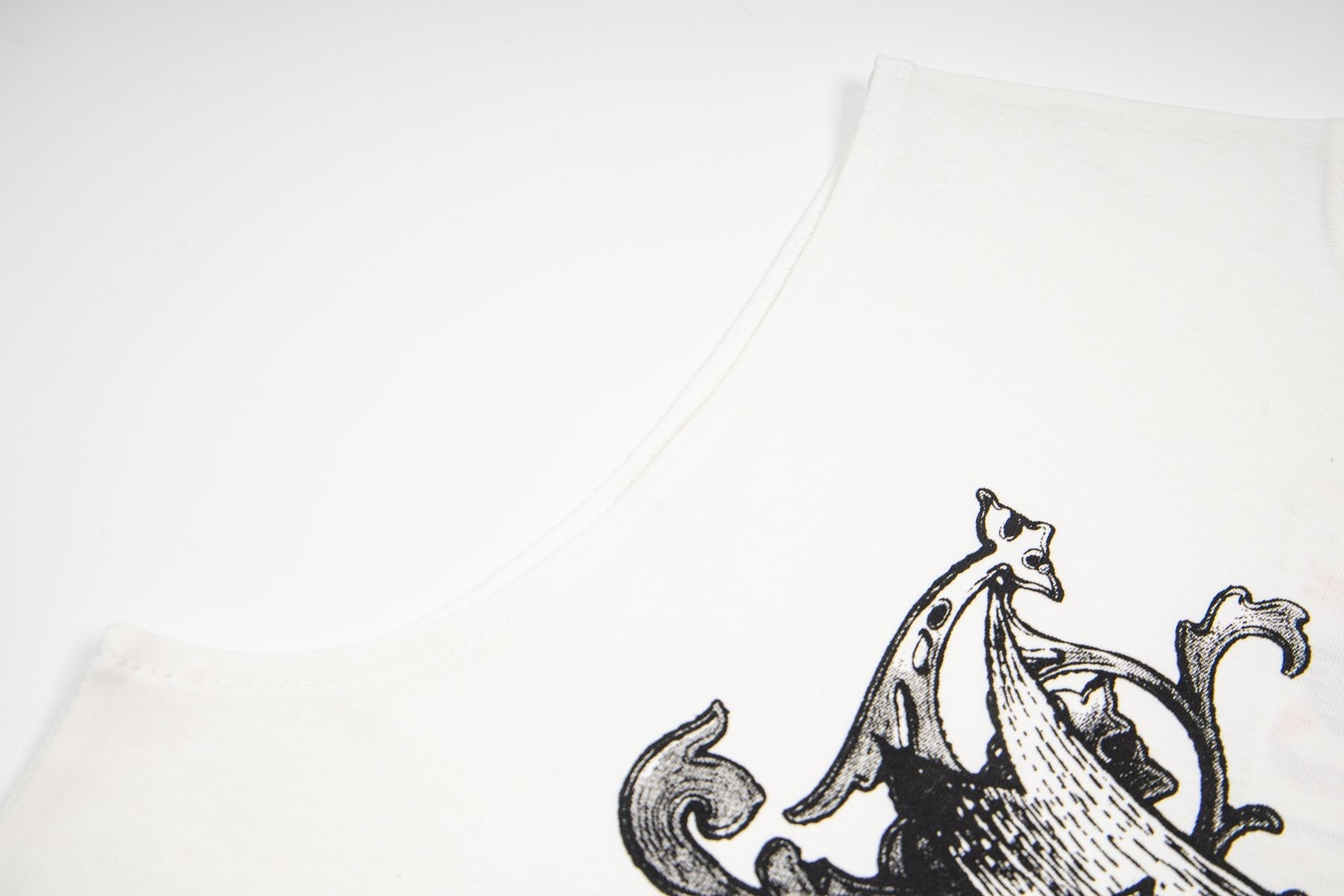 ASAALL White Graphic Sleeveless T-Shirt — detail