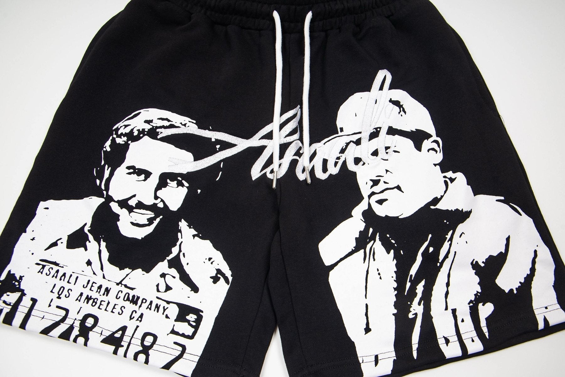 ASAALL Portrait Graphic Drawstring Shorts — detail