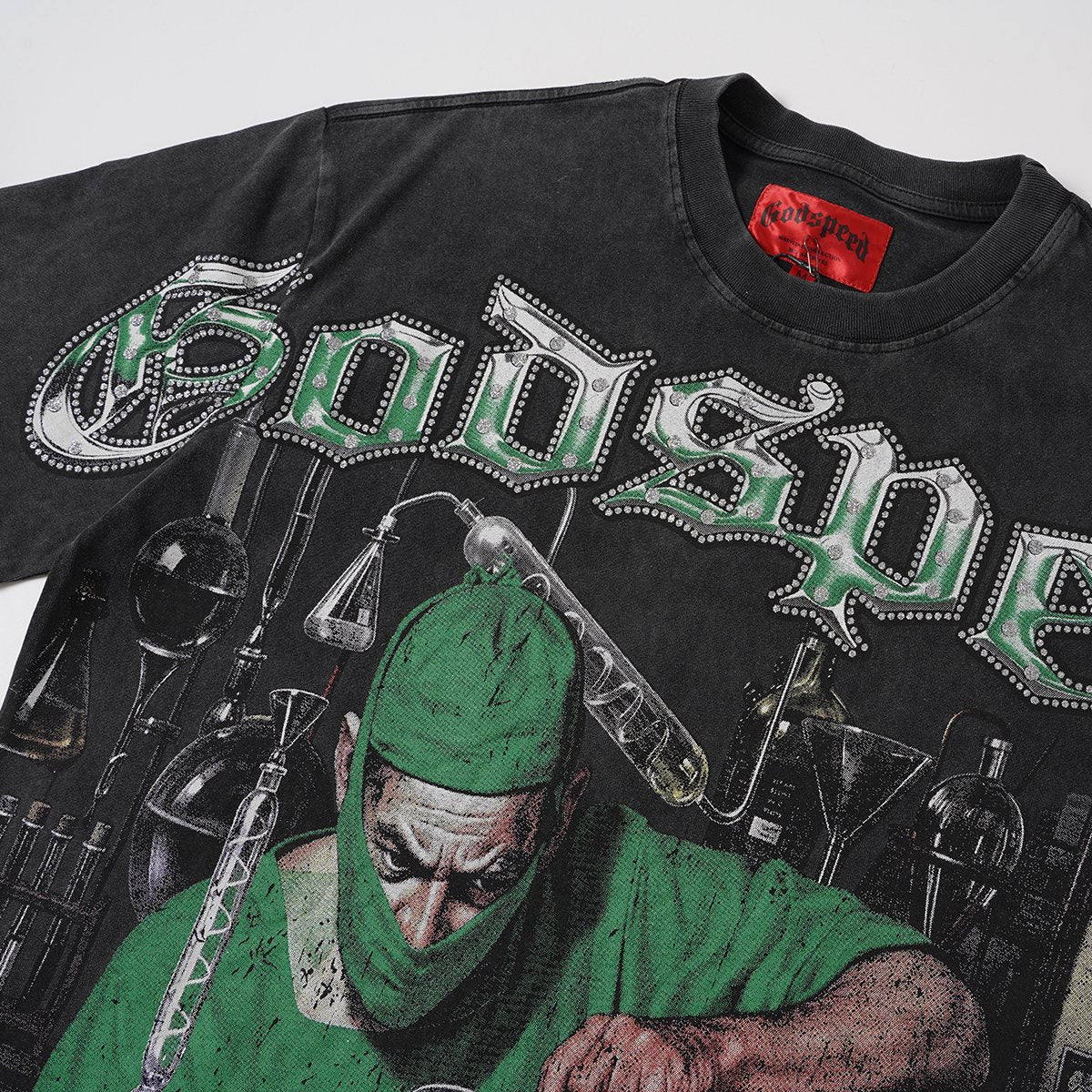 Godspeed Washed Black Rock Graphic T-Shirt — detail
