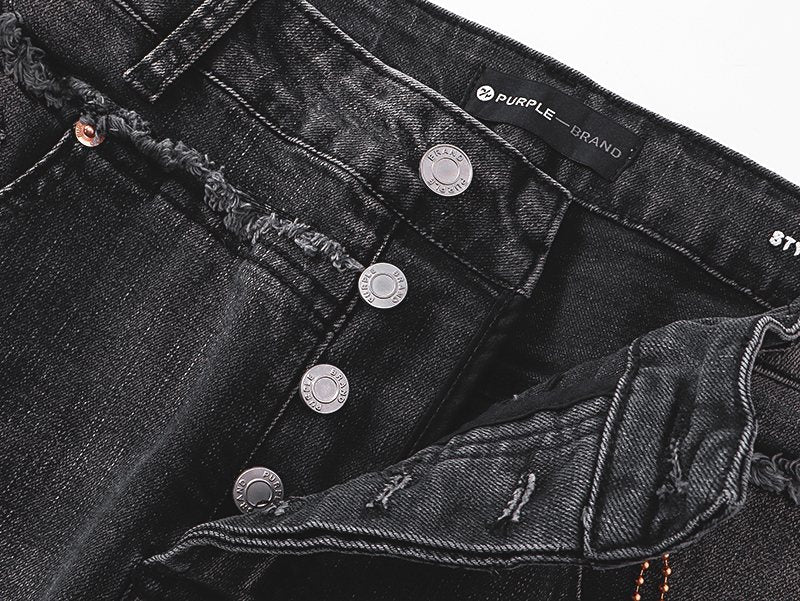 Purple Brand Washed Black Flare Jeans — detail