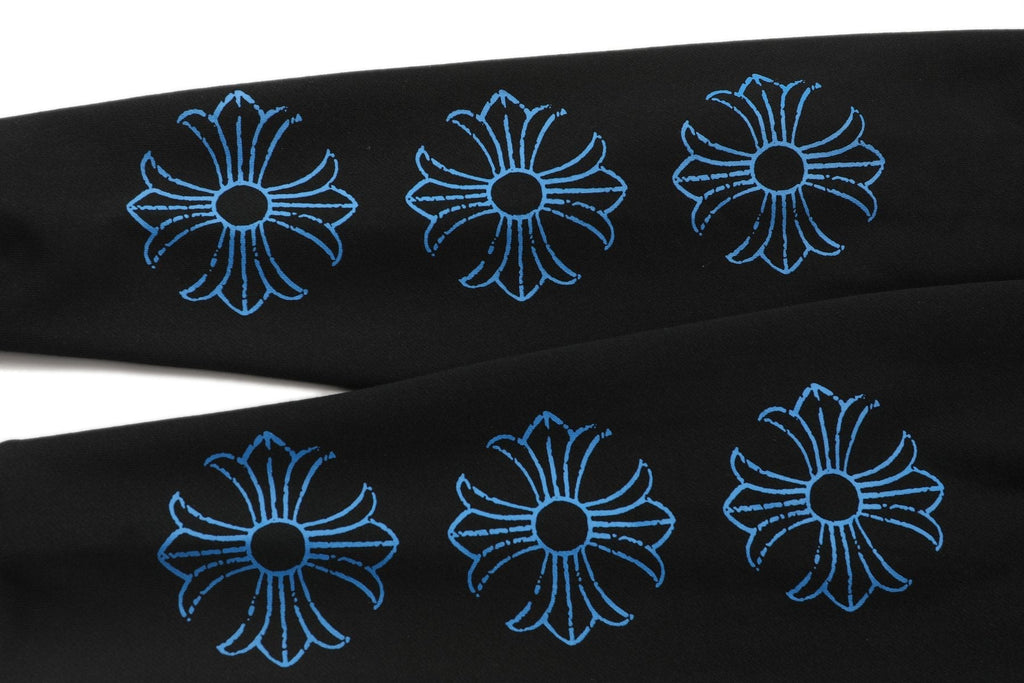 Chrome Hearts Blue Sanskrit Cross Zip Hoodie — detail