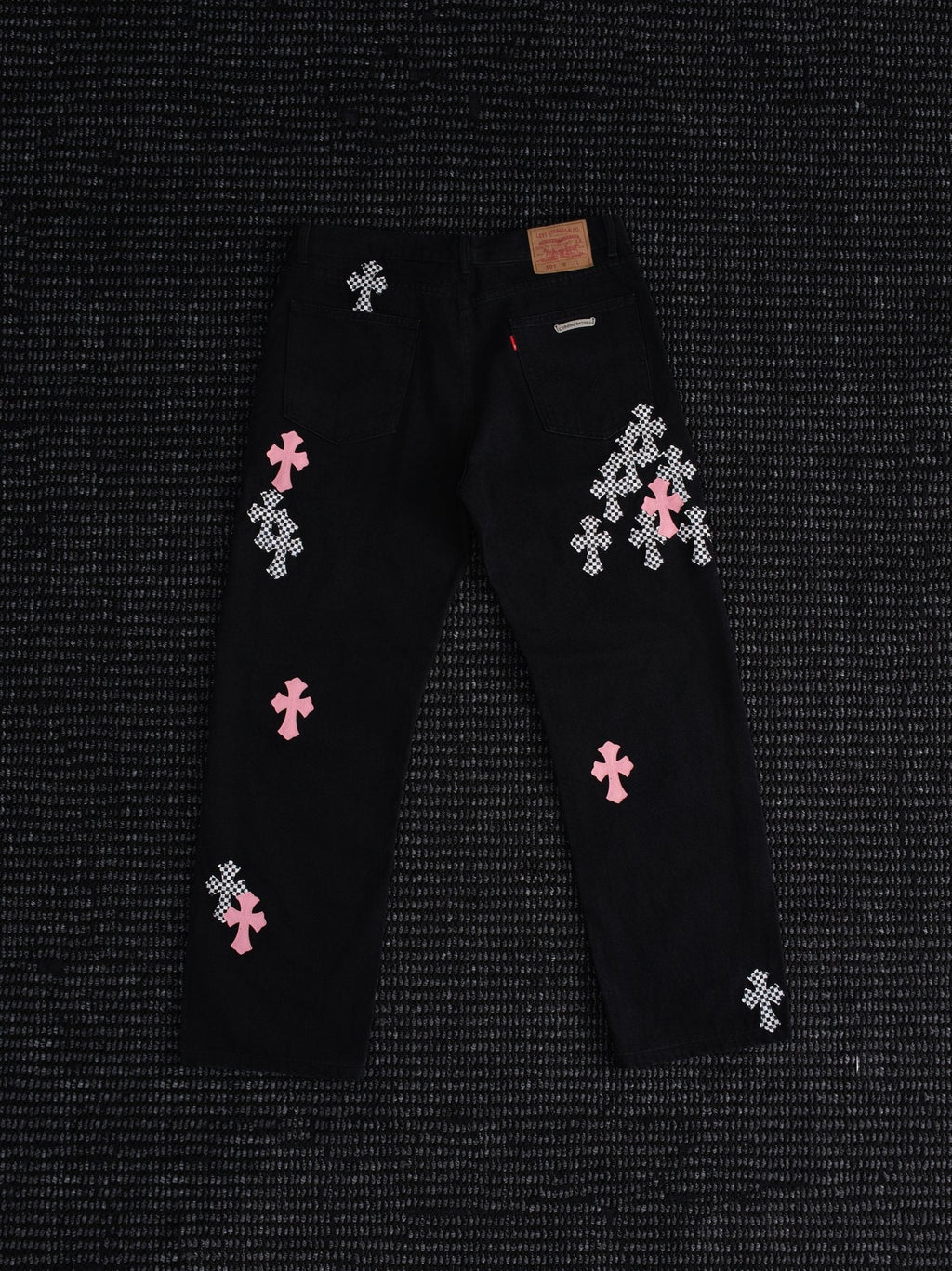Chrome Hearts Cross Graphic Black Denim Pants — hero