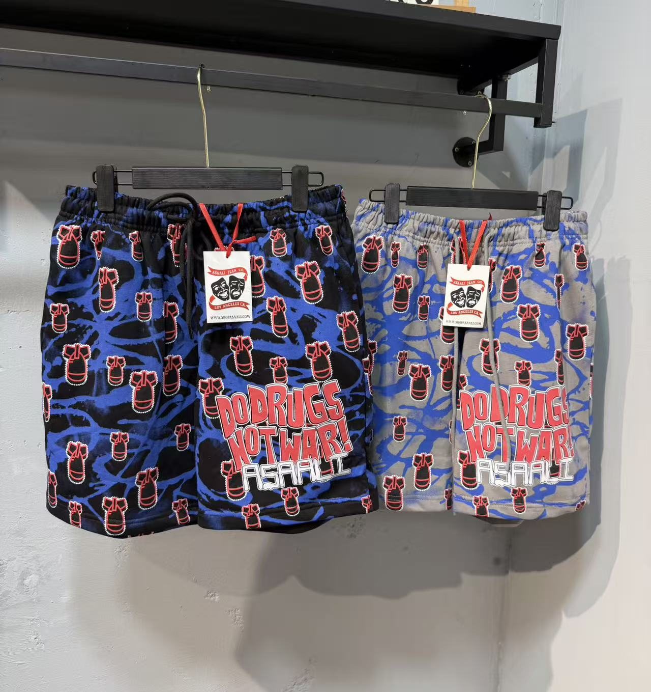 ASAALL All-Over Graphic Elastic Waist Shorts — comparison