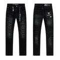 VALABASAS Washed Black Distressed Jeans — hero