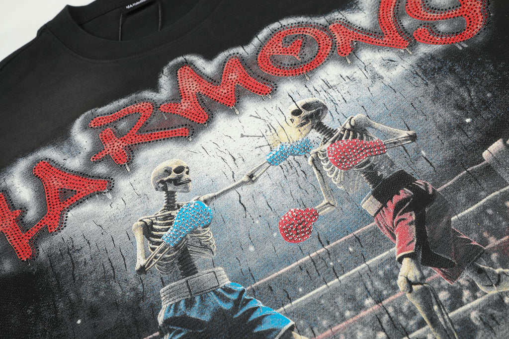 HARMONY Boxing Skeleton Graphic T-Shirt — detail