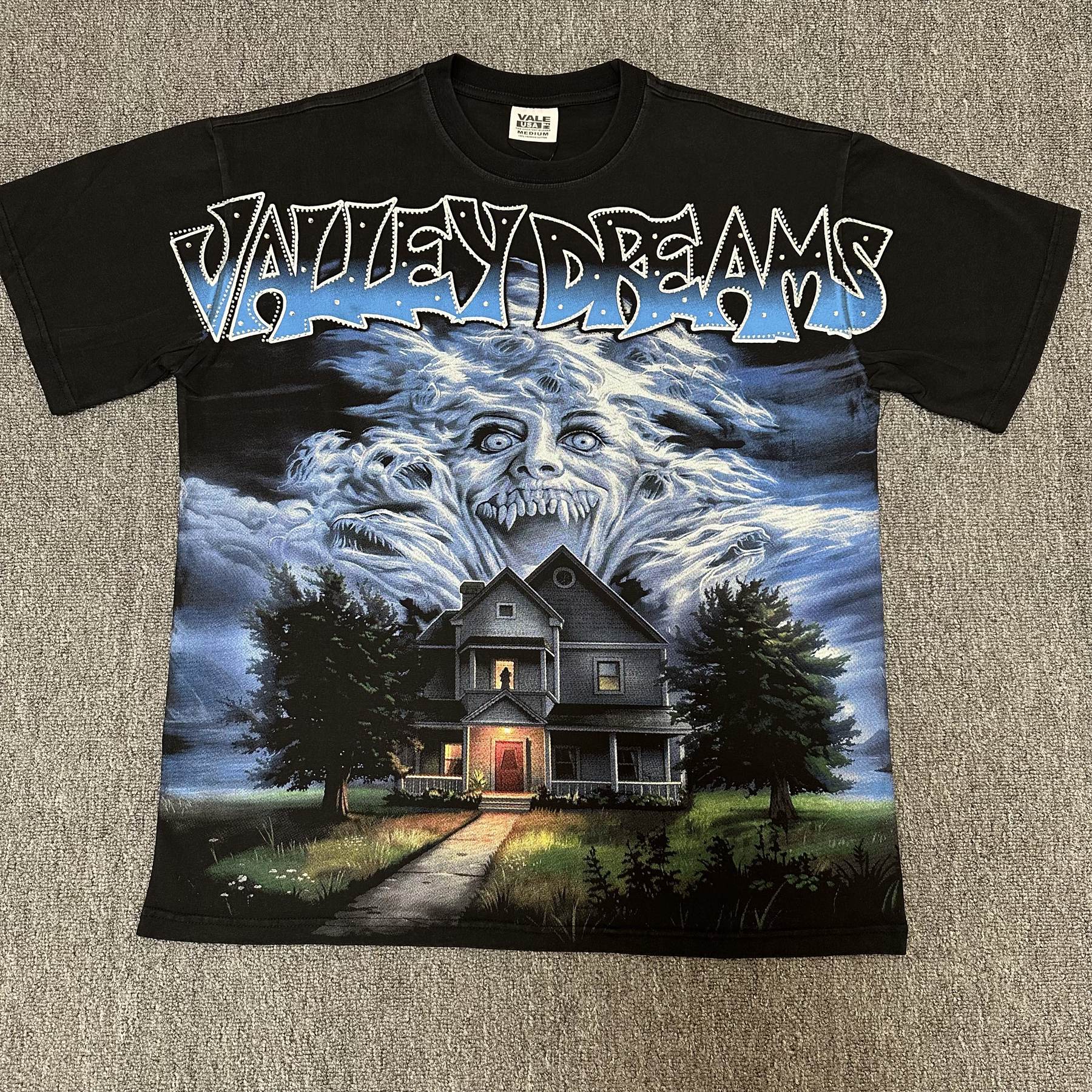 VALE USA Valley Dreams Haunted House Graphic T-Shirt — hero
