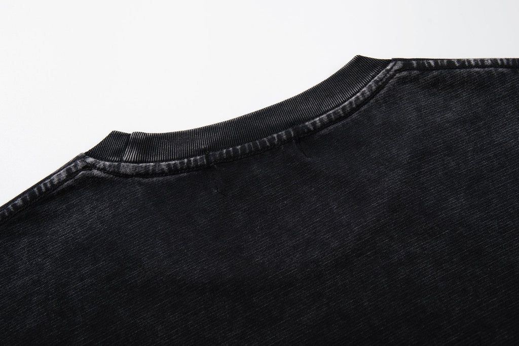 MAJESTIK Washed Black Graphic Short-Sleeve T-Shirt — detail