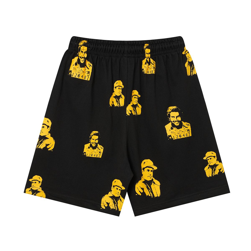 ASAALL All-Over Portrait Graphic Drawstring Shorts — back