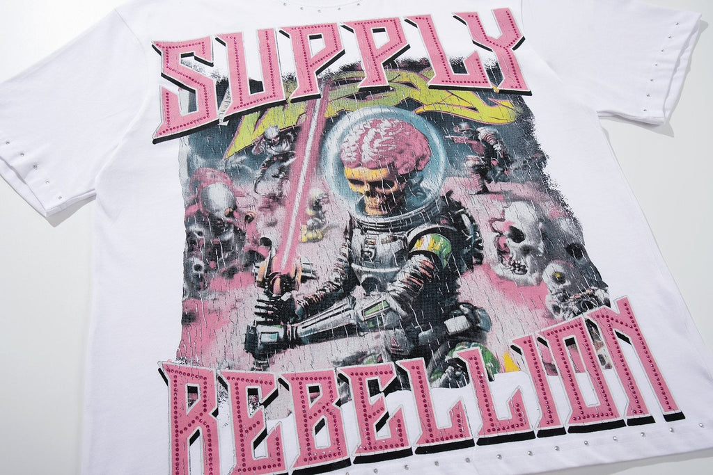 SUPPLY TEE Rebellion Astronaut Graphic T-Shirt — front