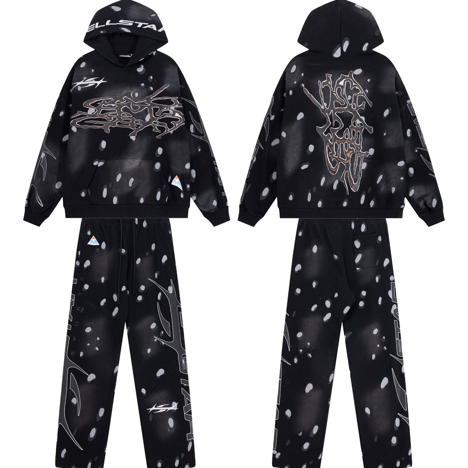 Hellstar 816 Splatter Graphic Sweatpants — context
