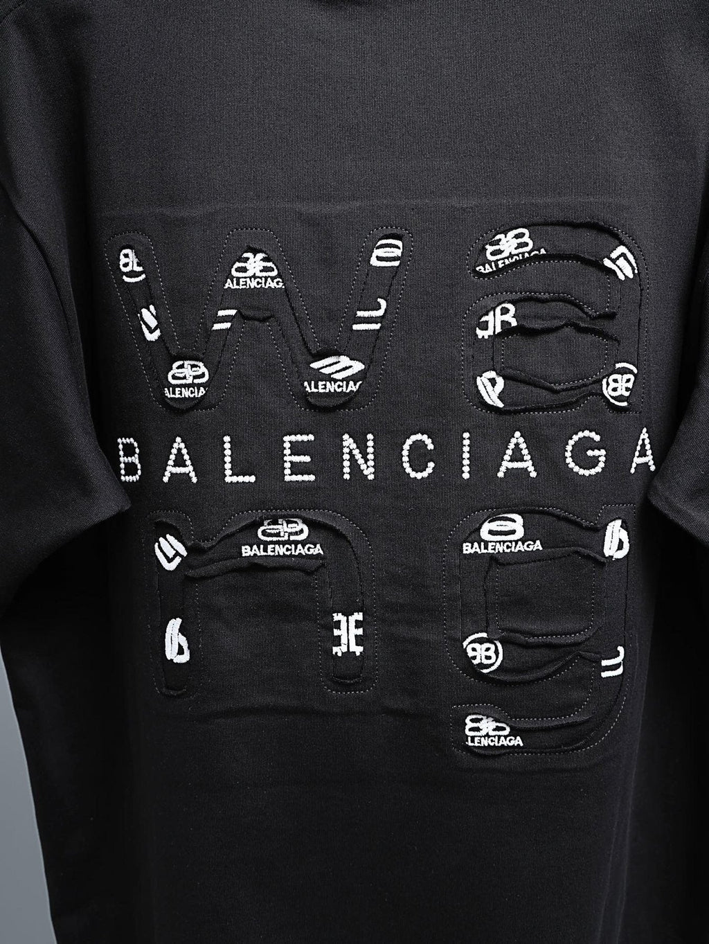 Balenciaga Multi-Logo Back Graphic T-Shirt — detail