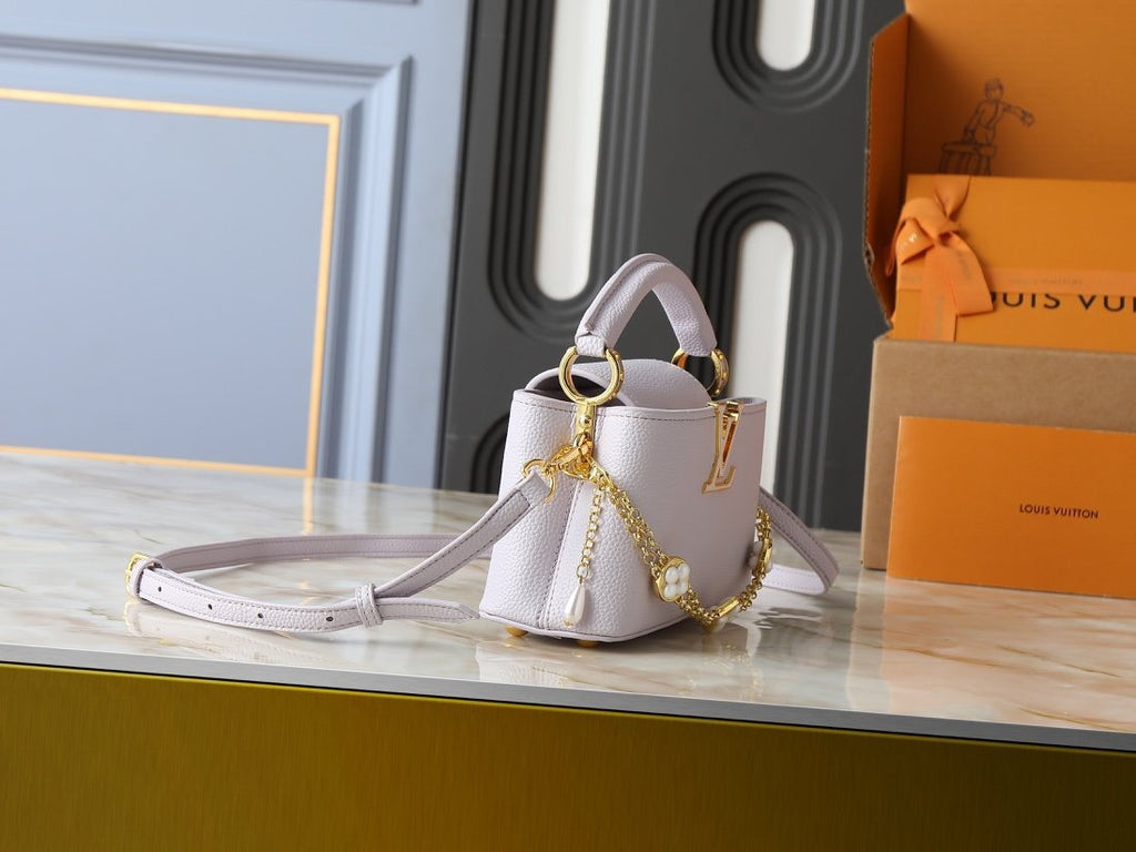 Louis Vuitton Capucines East-West Floral Chain Bag — side