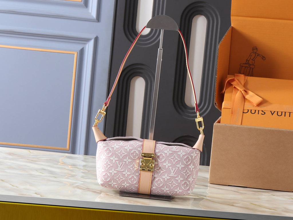 Louis Vuitton Pochette Mia Pink and White Monogram Shoulder Bag — hero