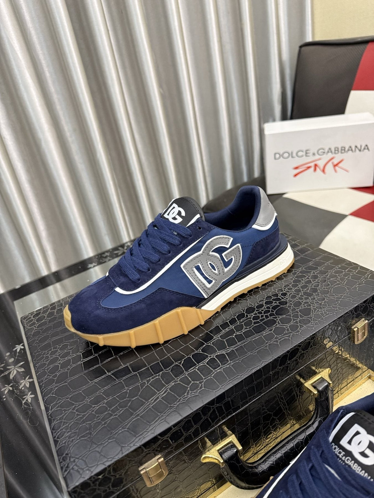 Dolce & Gabbana Navy Gum-Sole Sneakers — side