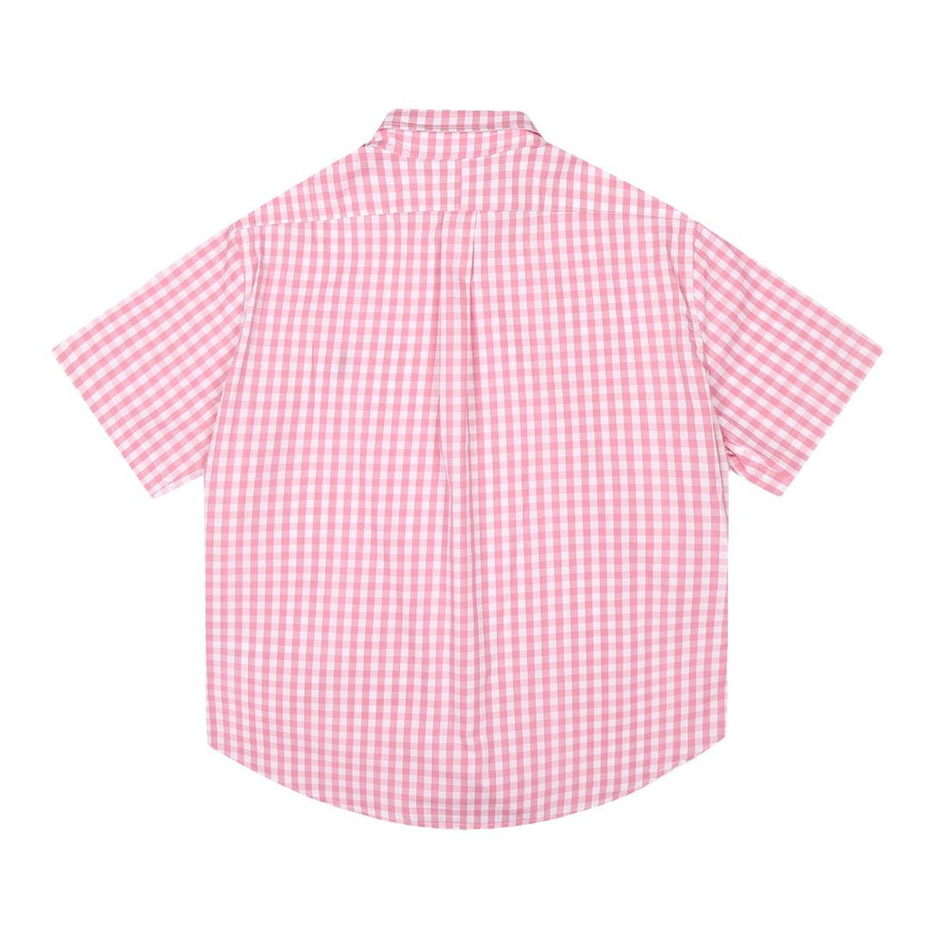 Test2-Ralph Lauren Gingham Short-Sleeve Button-Down Shirt — back