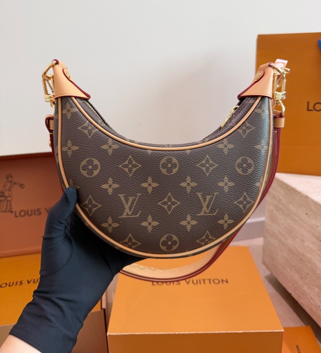 Louis Vuitton Loop Monogram Crescent Shoulder Bag — back