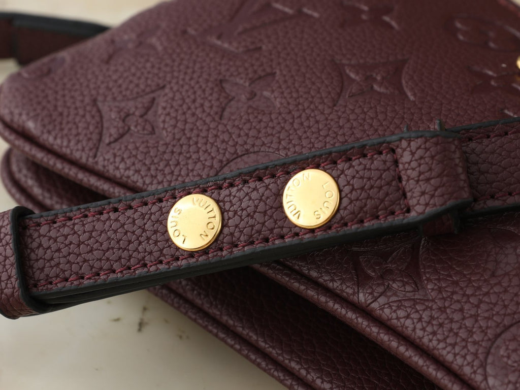 Louis Vuitton Liv Pochette Burgundy Embossed Shoulder Bag — detail