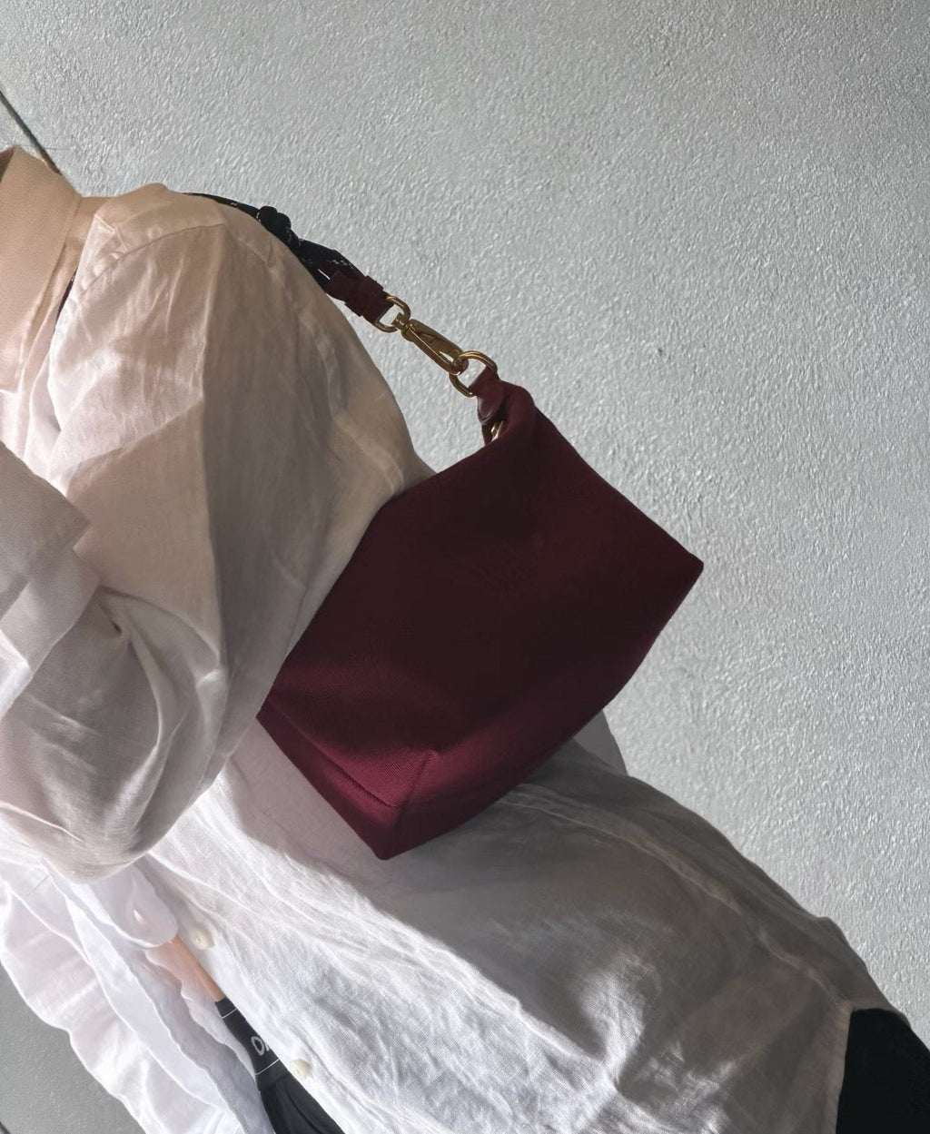 Miu Miu Burgundy Canvas Rope-Strap Shoulder Bag — hero
