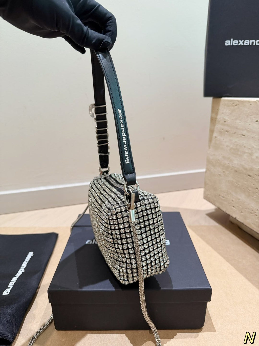 Alexander Wang Rhinestone Shoulder Bag — side