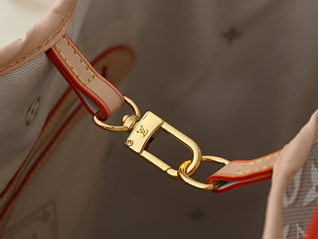 Louis Vuitton Neverfull Monogram Tote with Matching Pouch — detail