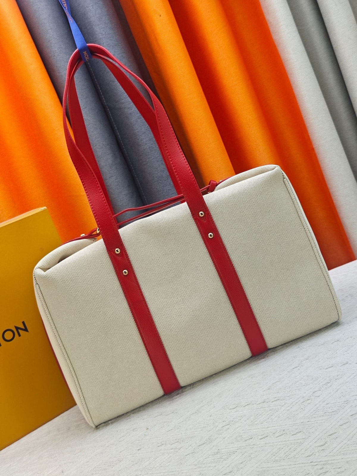 Louis Vuitton Escale Cream and Red Tote Bag — back