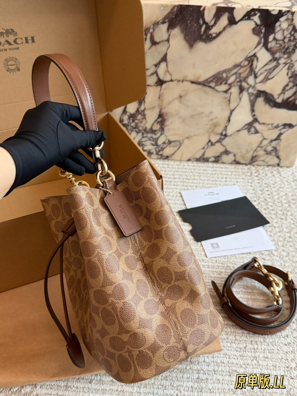 Coach Drawstring Bucket Bag — side