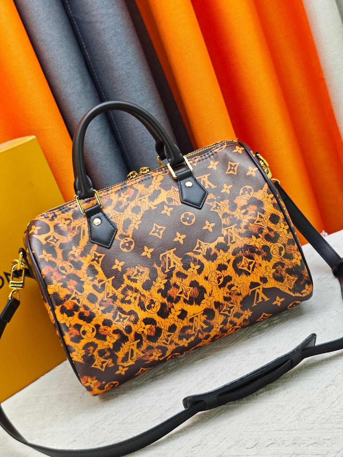 Louis Vuitton Speedy Bandoulière Animal-Print Satchel — back